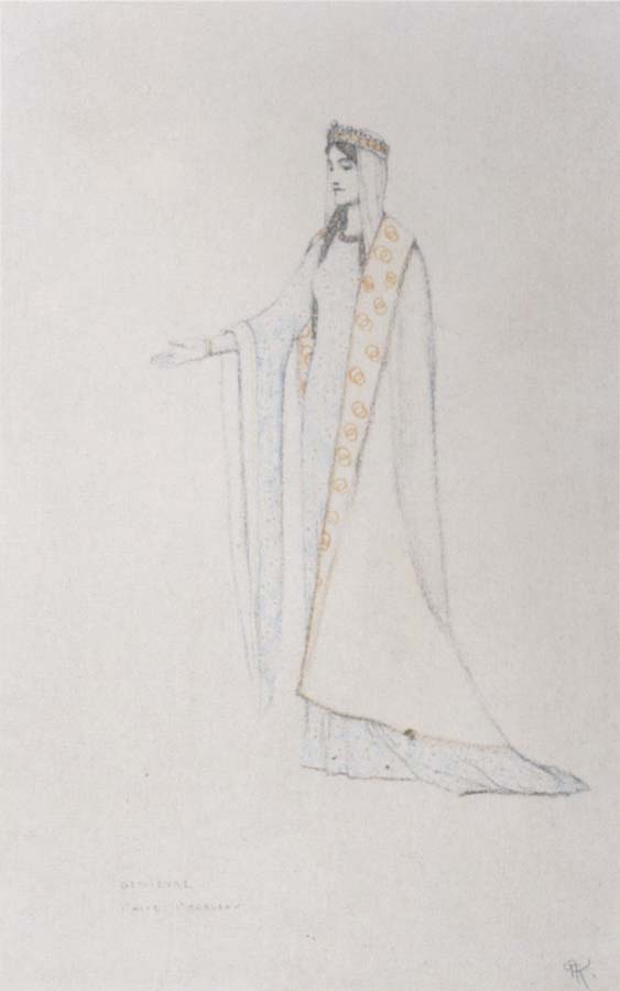 Costume Drawing For Le Roi Arthus Genievre